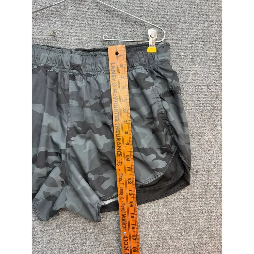 Athletic Works Girls XL 16-18 Gray Camo Running Shorts Lined Pockets
